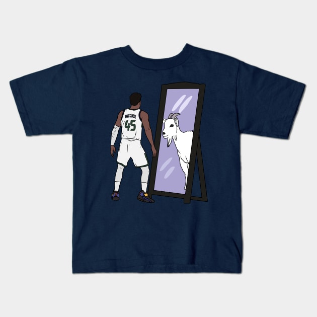 Donovan Mitchell Mirror GOAT (Utah) Kids T-Shirt by rattraptees